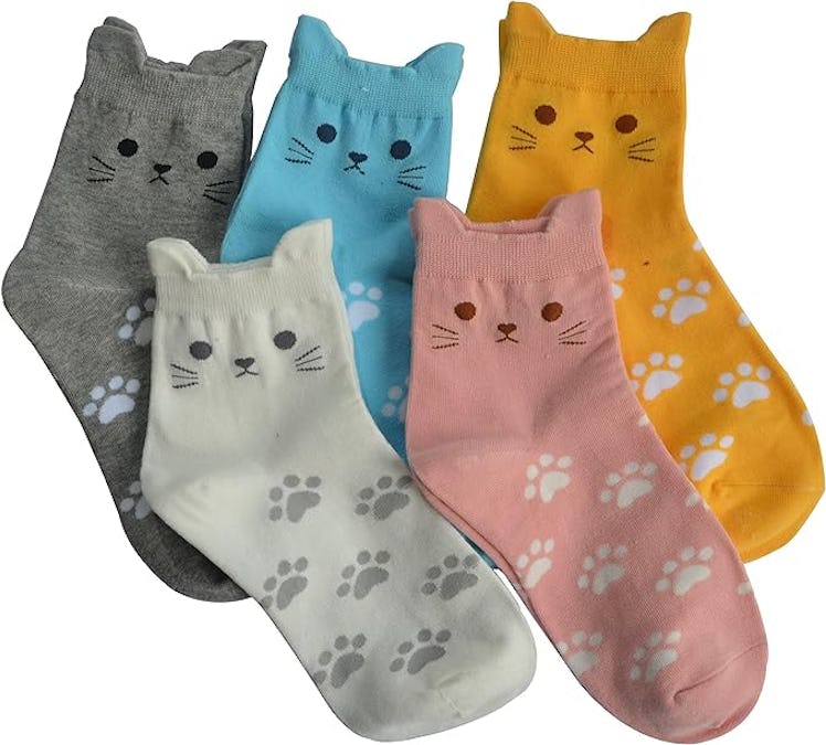 Jeasona Cat Socks (5 Pairs)