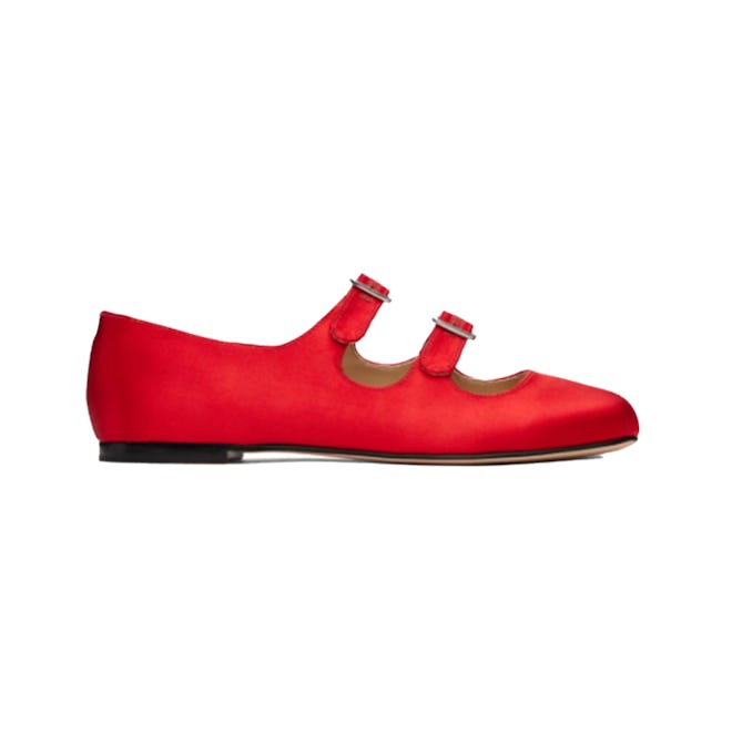 Sandy Liang Ssense Exclusive Red MJ Double Strap Ballerina Flats