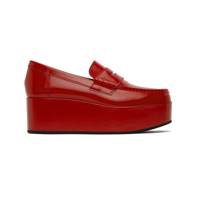 Comme Des Garçons Girl Red Platform Loafers