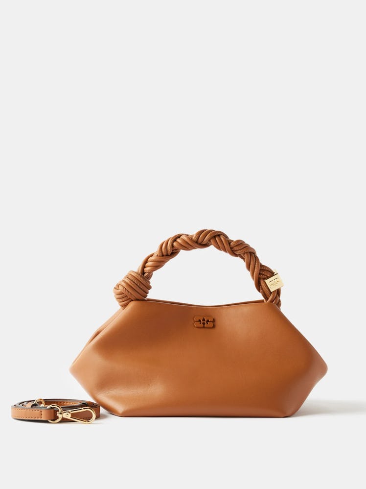 Bou Braided-Handle Recycled-Leather Cross-Body Bag