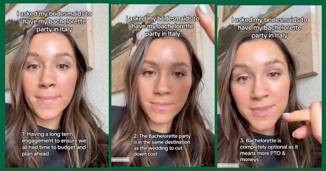 One bride-to-be doesn’t see the big issue with destination bachelorette parties, admitting she is ha...