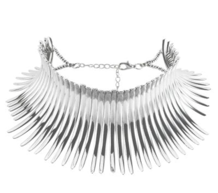 silver statement choker necklace