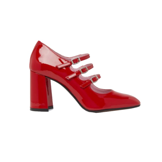 Keel Red Patent Leather Mary Jane Pumps
