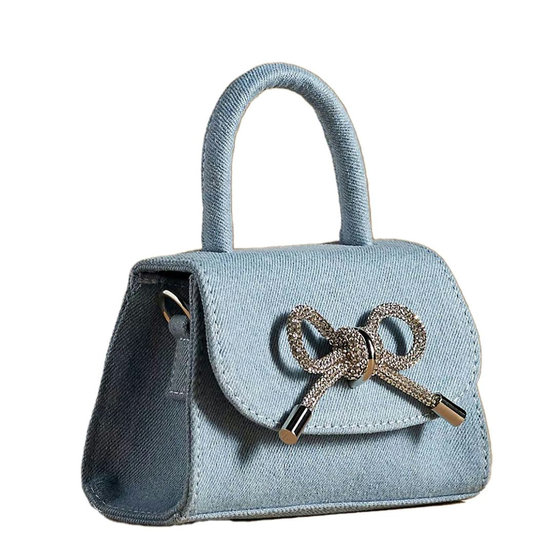 Melie Bianco Rhinestone Bow Mini Bag
