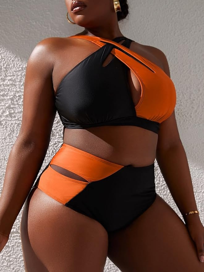 OYOANGLE Color Block Swimsuit