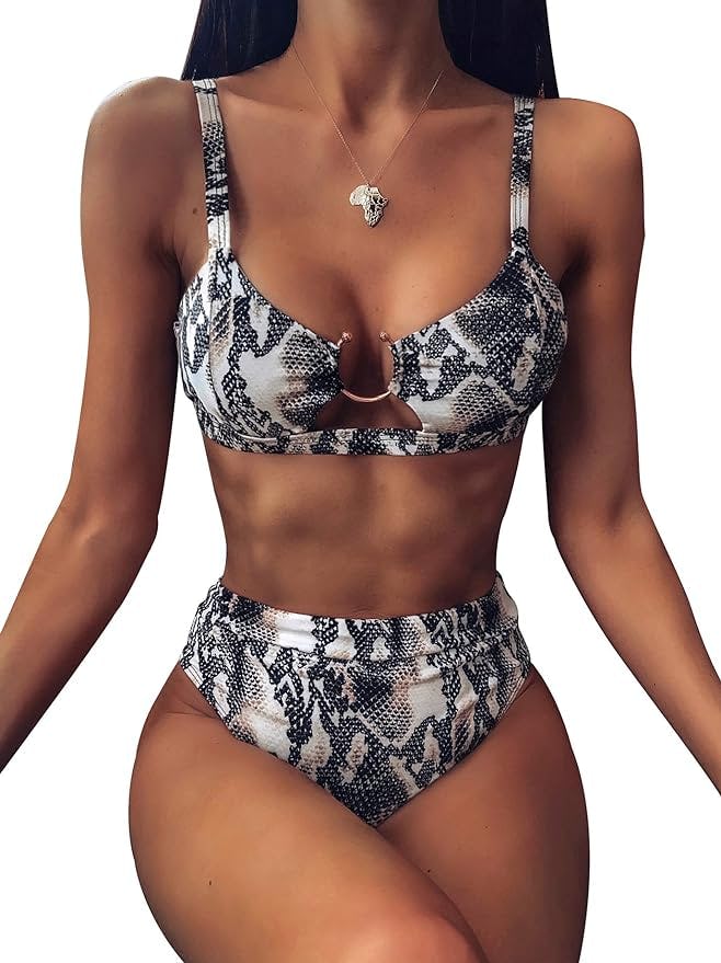 EJsoyo Snakeskin Brazilian Two-Piece