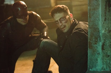 Matt Murdock/Daredevil (Charlie Cox) and Frank Castle/The Punisher (Jon Bernthal) in Daredevil