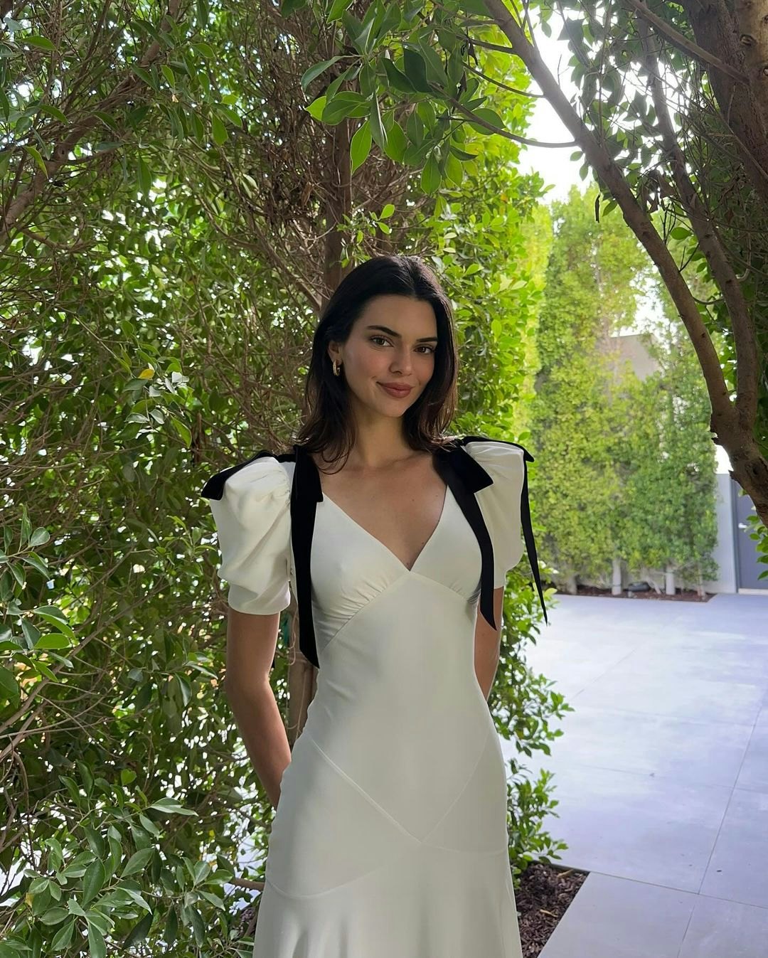 Kendall Jenner's Dream Easter Dress Features Plunging Neckline & Bows