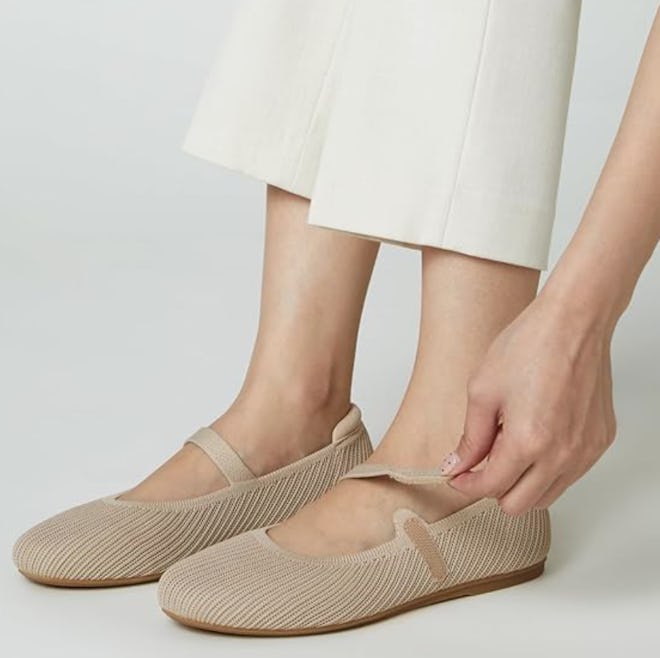 Arromic Flats Round-Toe Velcro Mary Jane Shoes