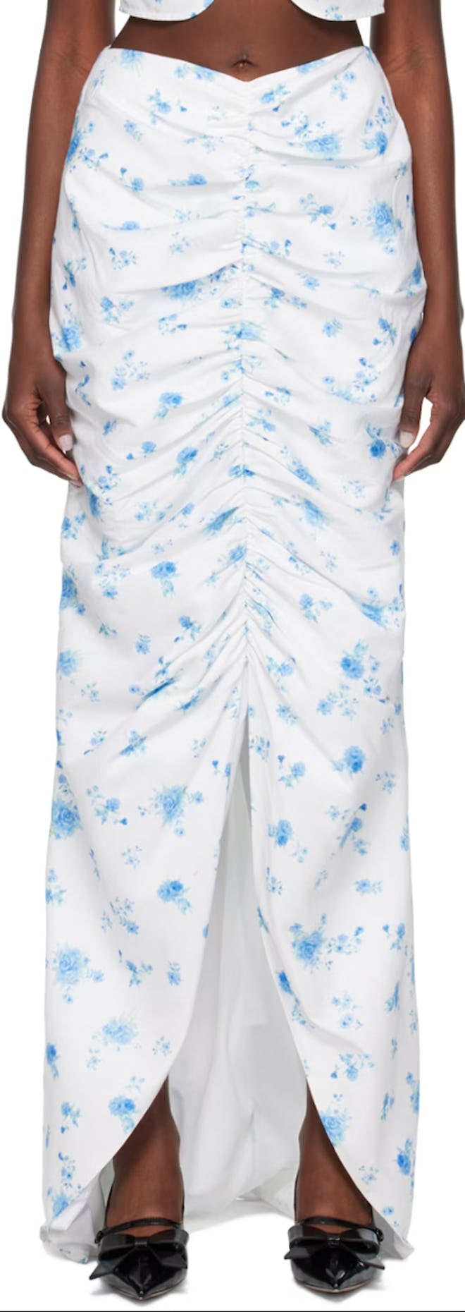 White Floral Maxi Skirt