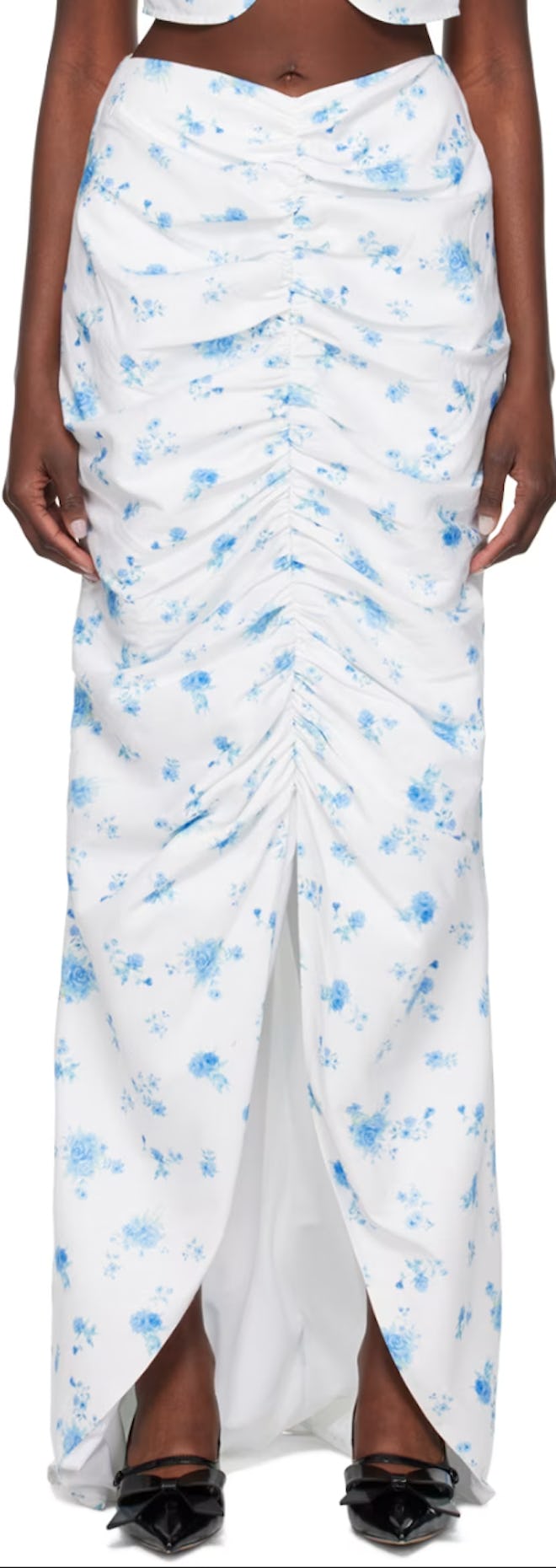White Floral Maxi Skirt