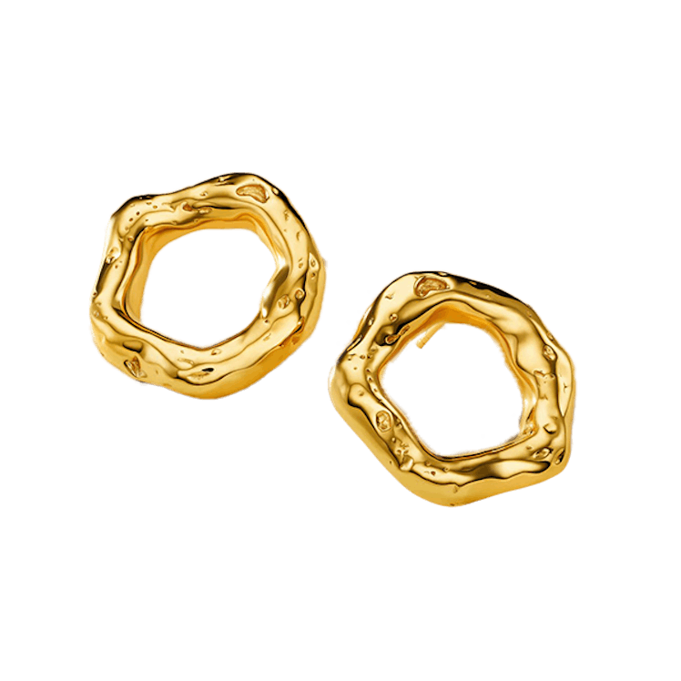 Chiara Gold Melted Circle Earrings