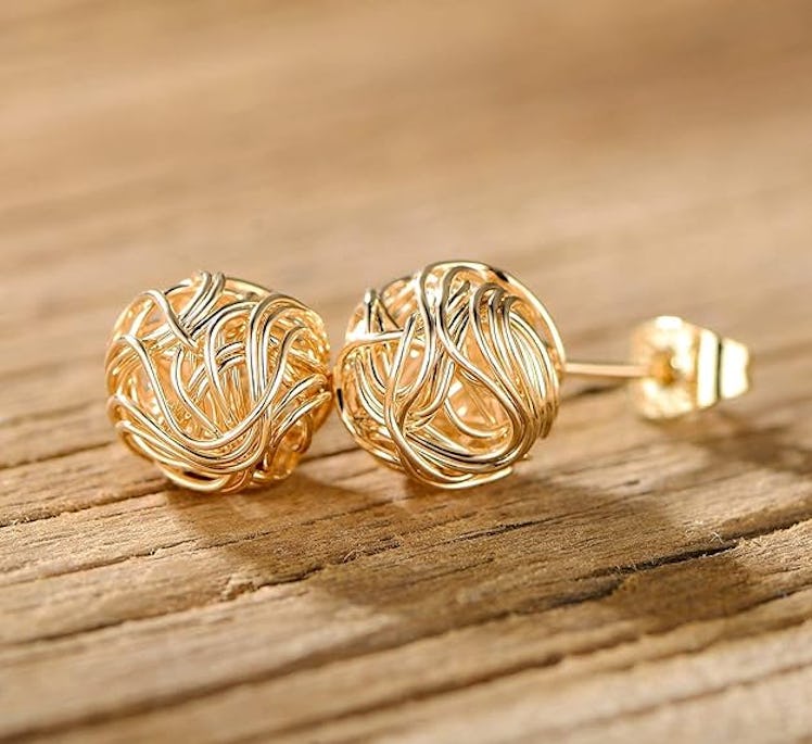 Barzel Gold Love Knot Earrings