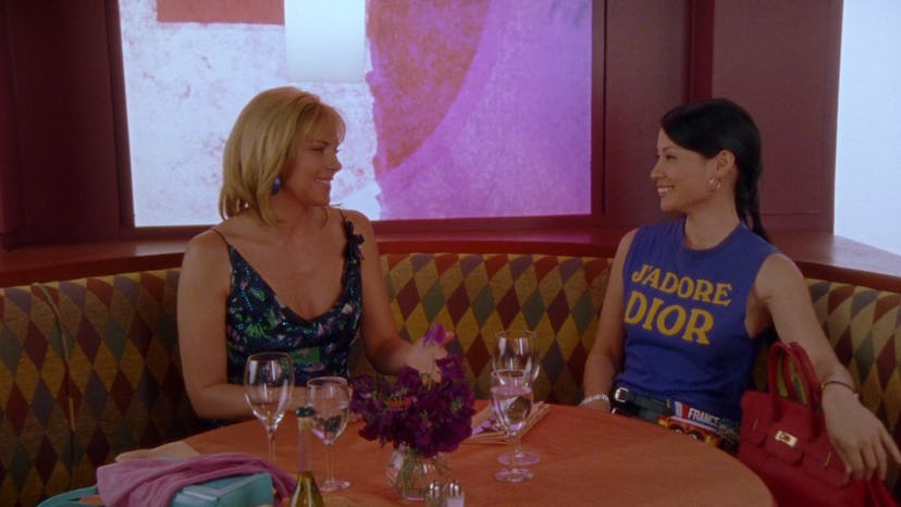 Sex and the City's celebrity cameos included Lucy Liu, here opposite Kim Cattrall.