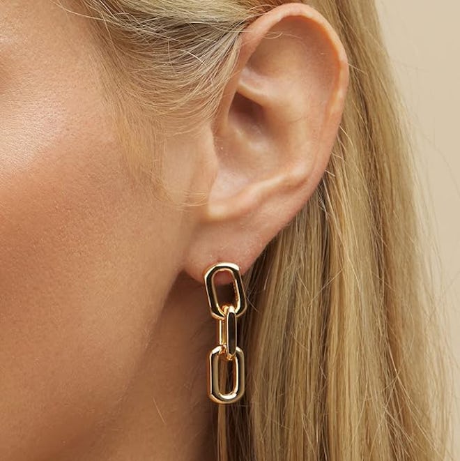 Barzel 18-Karat Gold-Plated Symmetrical Drop Chain Earrings