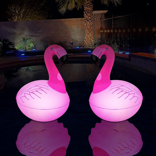 Rukars Floating Flamingo Pool Lights (2-Pack)