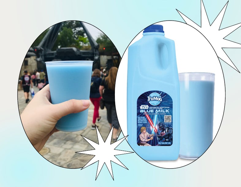 I tried TruMoo's Blue Milk, which looks like the drink from Disney's 'Star Wars': Galaxy's Edge. 