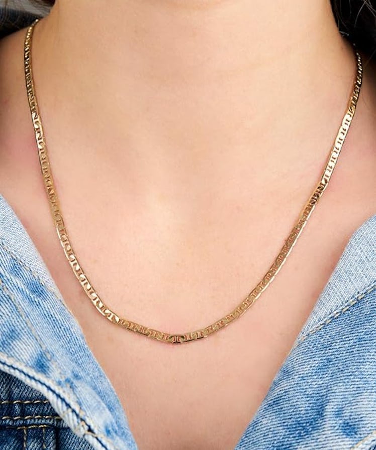 Barzel 18-Karat Gold-Plated Mariner Chain Necklace