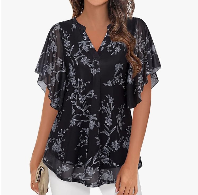 Timeson Short Sleeve V-Neck Blouse