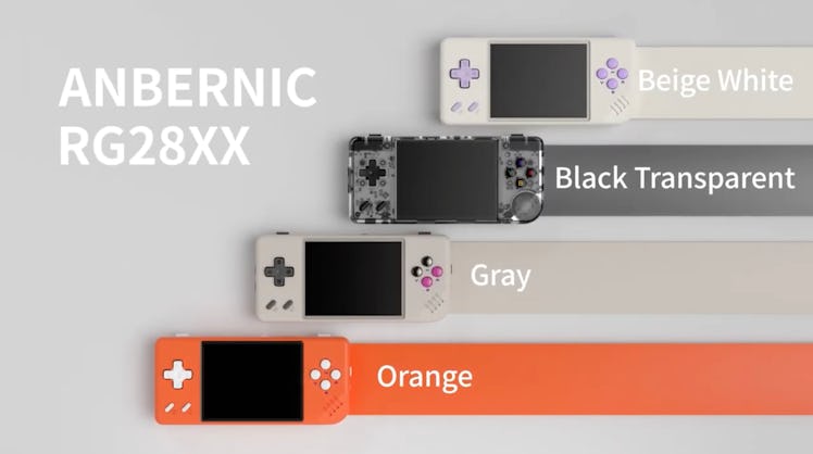 Anbernic RG28XX in four colors