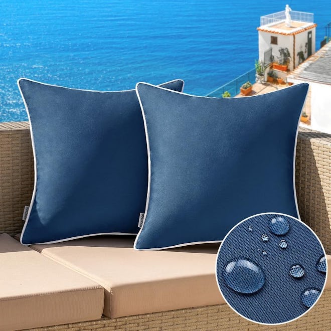 MIULEE Outdoor Waterproof Pillow Covers (2-Pack)