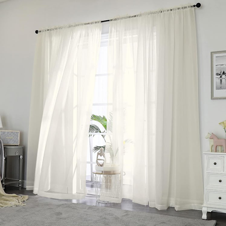 OWENIE Sheer Curtains (2-Pack)
