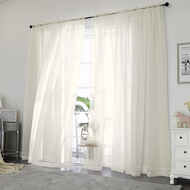 OWENIE Sheer Curtains (2-Panels)