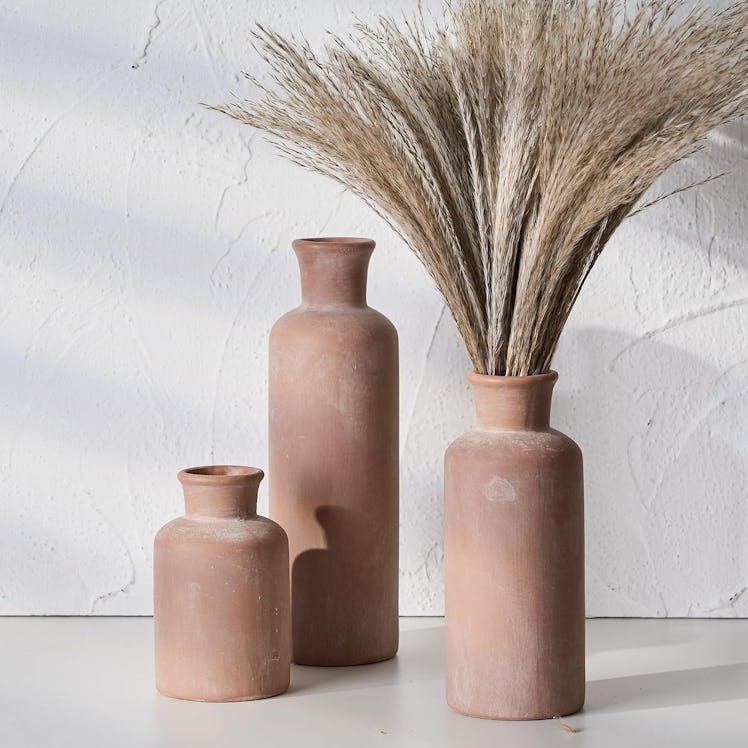 SIDUCAL Ceramic Rustic Farmhouse Vase (Set of 3)