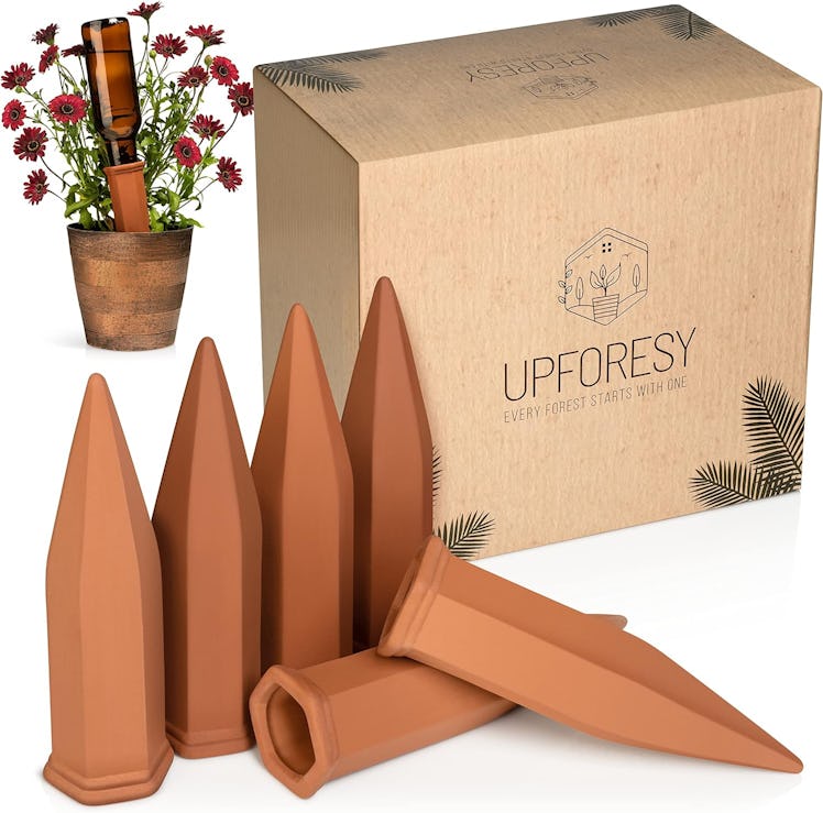 Upforesy Terracotta Watering Spikes (6-Pack)