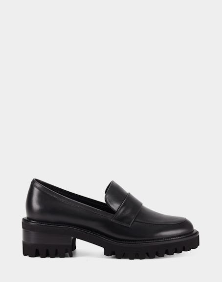 Comfortable Women's Loafer in Black Genuine Leather