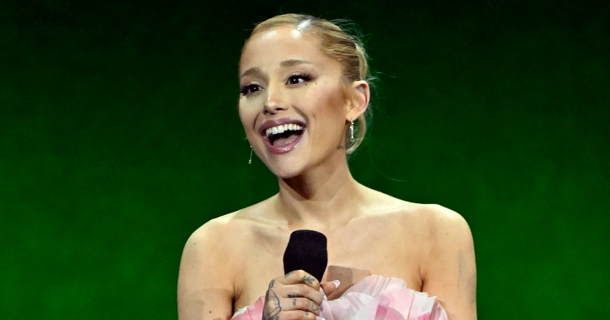 Ariana Grande's 'Wicked' Press Fashion Blooms With Floral Mini Dress
