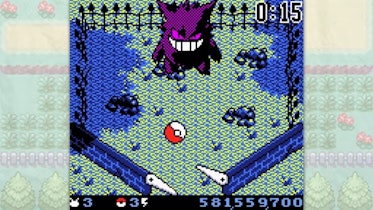 Screenshot of the Gengar boss stage in Pokemon Pinball