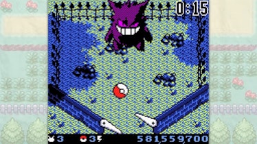 Screenshot of the Gengar boss stage in Pokemon Pinball