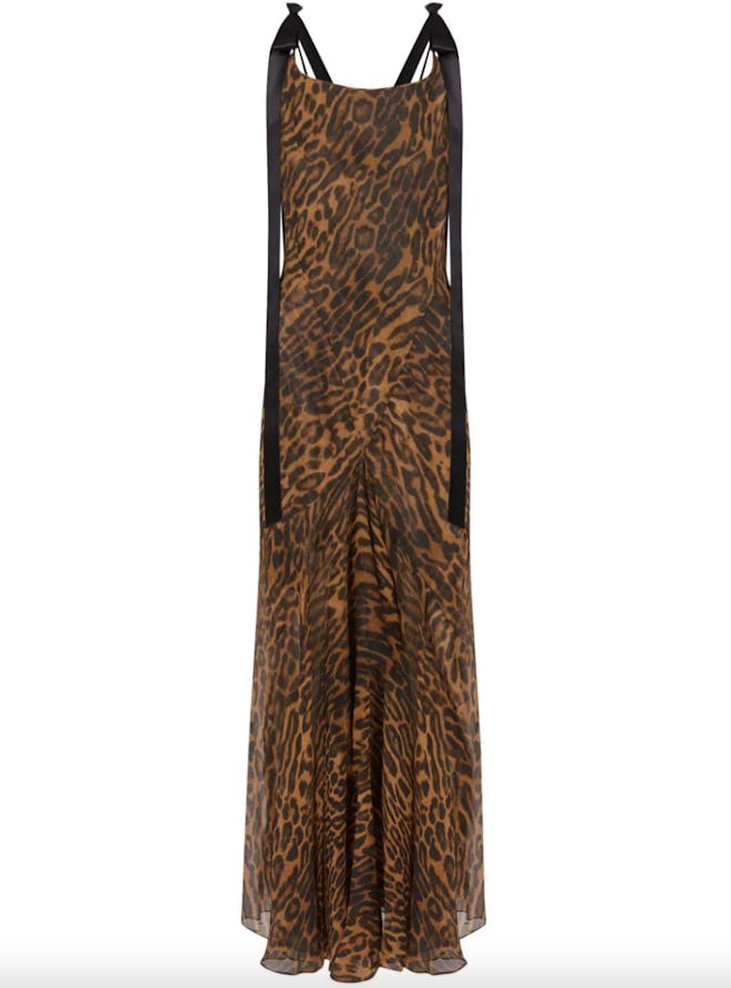 Nina Ricci Leopard-Print Silk Maxi Dress