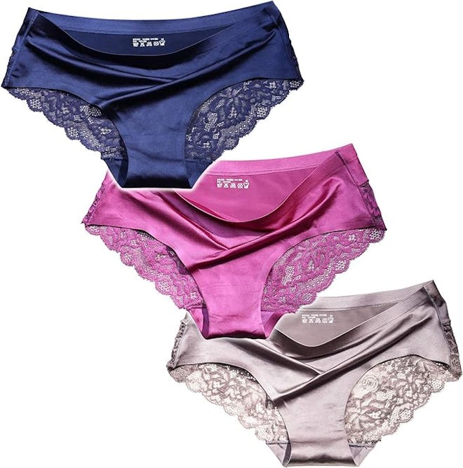 ITAYAX Silky Lace Underwear (Pack Of 3)