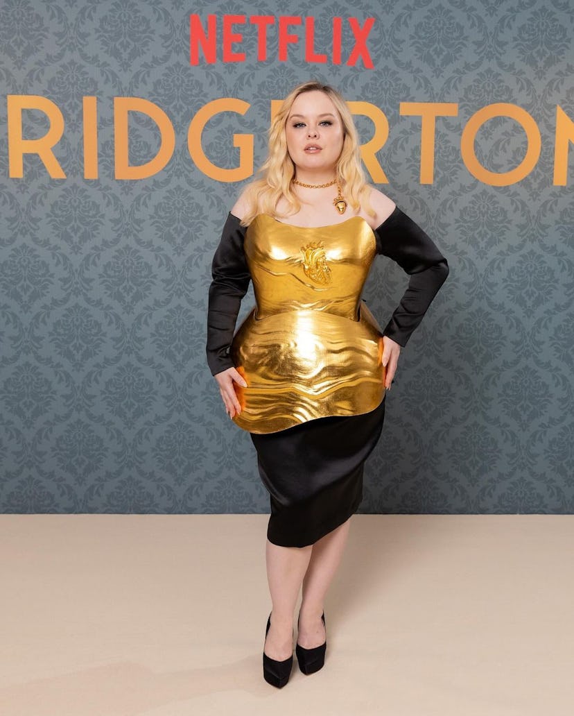 Nicola Coughlan during the 'Bridgerton' premiere, April 11, 2024.