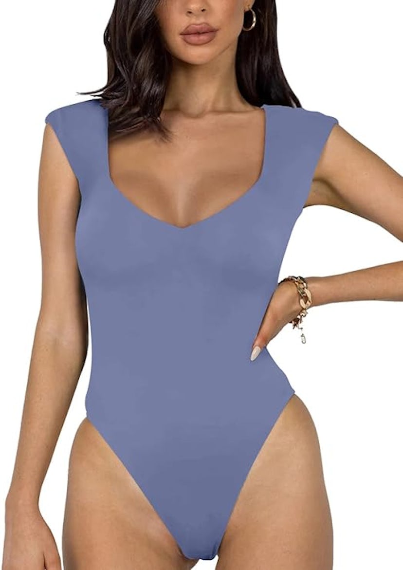 REORIA Double-Lined Sleeveless Bodysuit