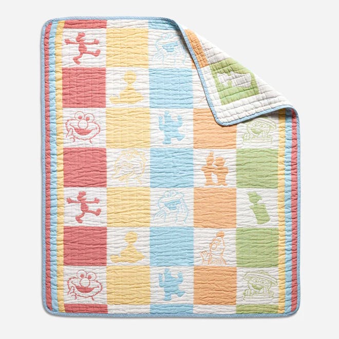 Sesame Street Toddler Quilt in Sunny Check