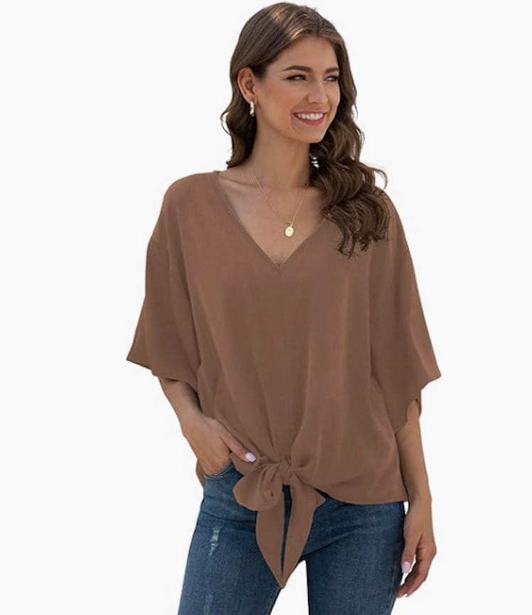 VIISHOW Tie Front Blouse