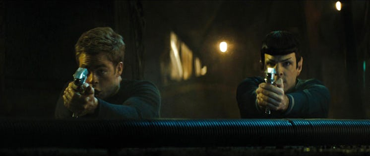 Chris Pine and Zachary Quinto in 'Star Trek' (2009).