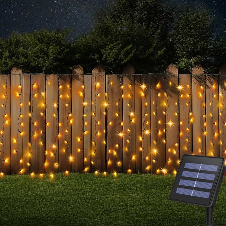 DBFAIRY Outdoor Solar Curtain Fence Lights 