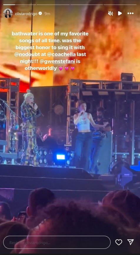 Olivia Rodrigo was a surprise guest during No Doubt&rsquo;s performance at Coachella 2024.