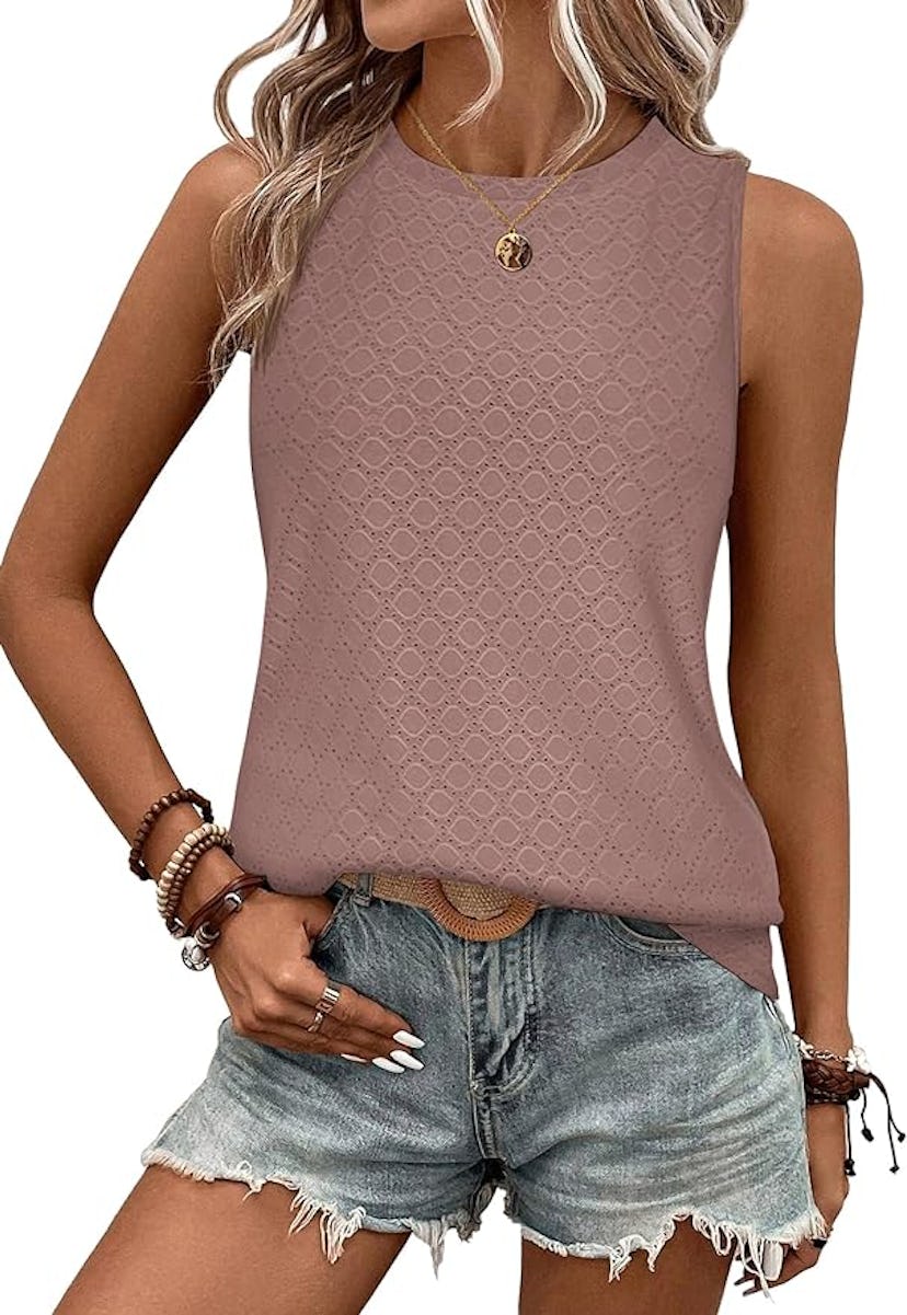 Zeagoo Eyelet Tank Top