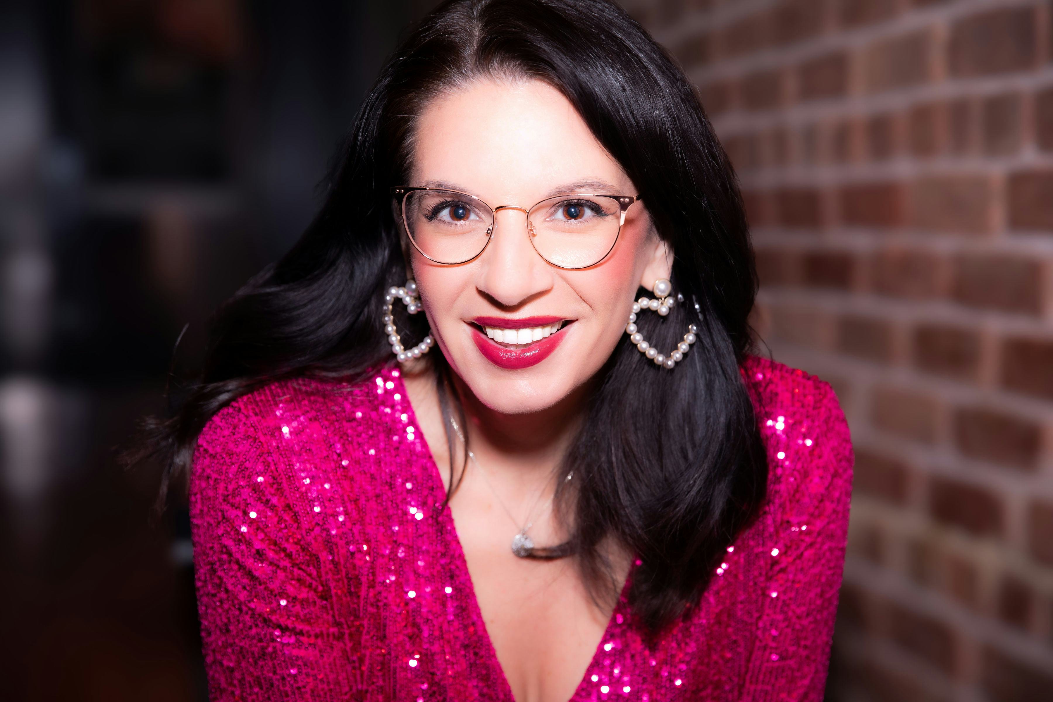 Maria Avgitidis, or Matchmaker Maria as she&rsquo;s known online, at her holiday party in New York City.