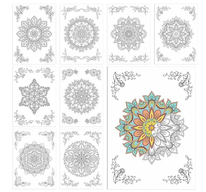 Zonon 40 Pieces Self Coloring Postcards