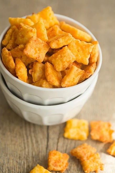 One of the best make-ahead snacks for toddlers are homemade cheez-its.