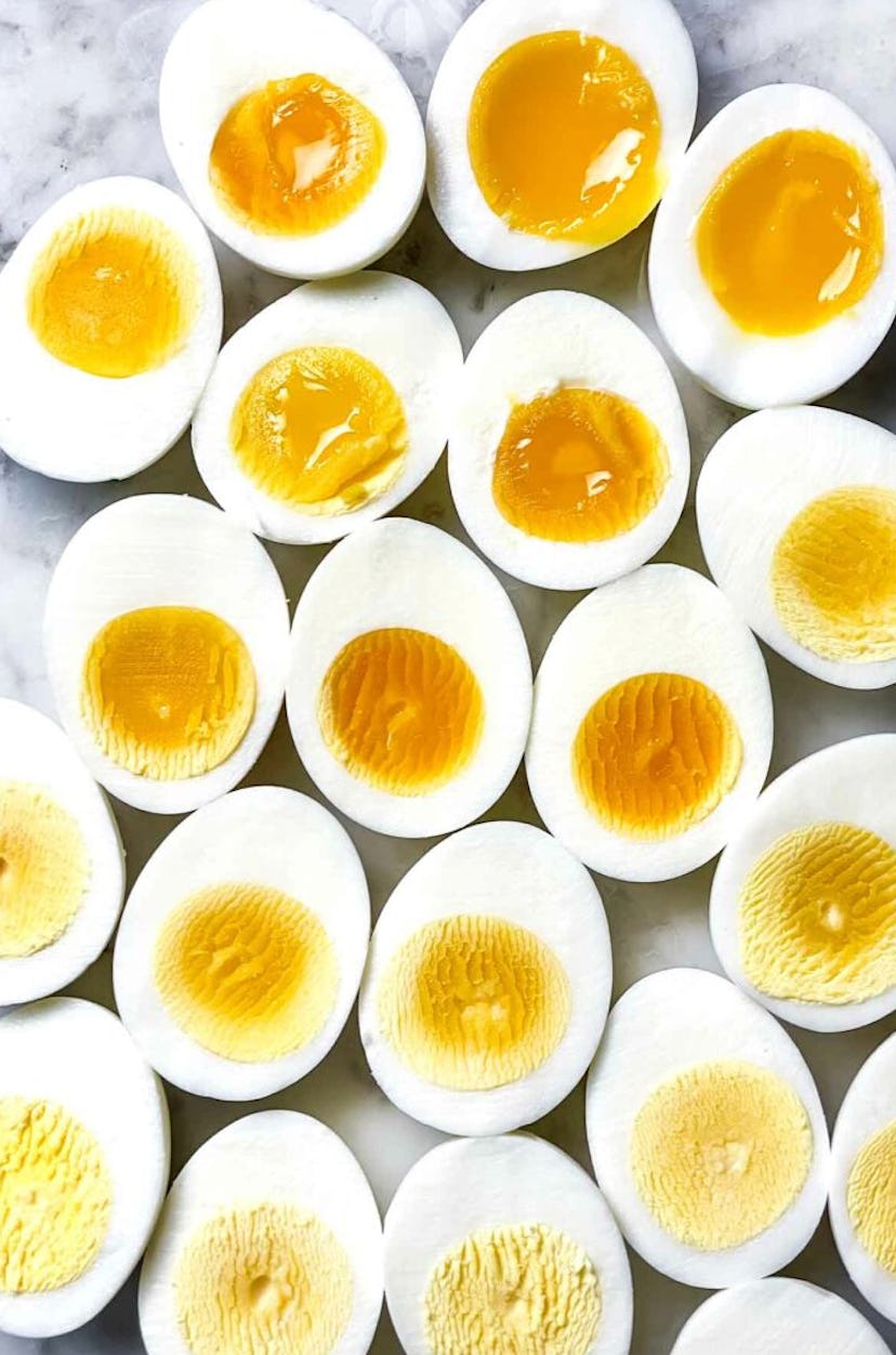 One of the best make-ahead snacks for toddlers is hard boiled eggs.