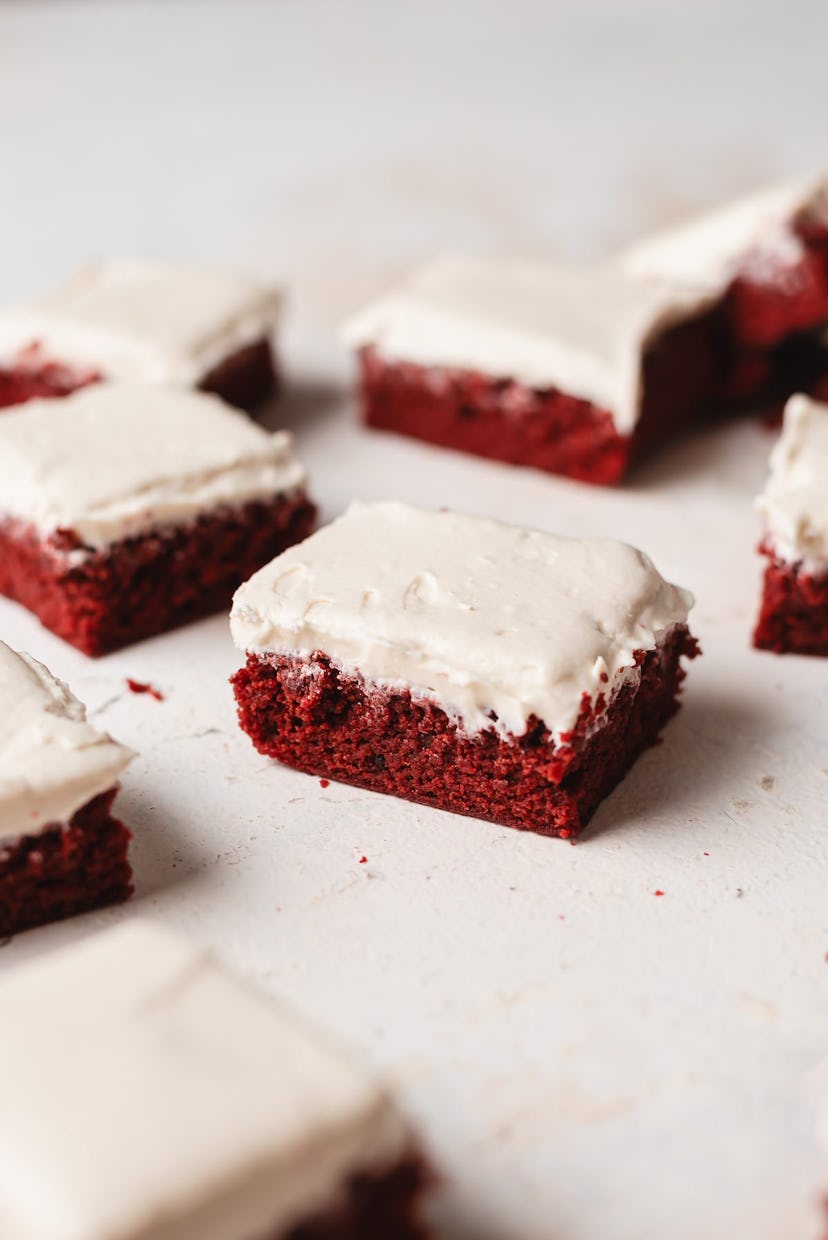 Red velvet brownies in a list of Taylor Swift party food ideas