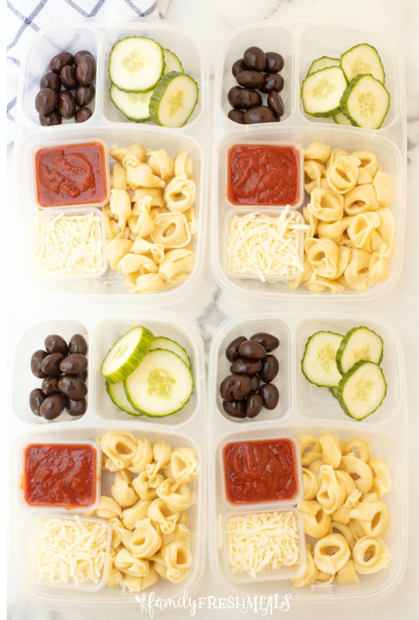 Tortellini lunchboxes are an easy toddler lunch ideas.