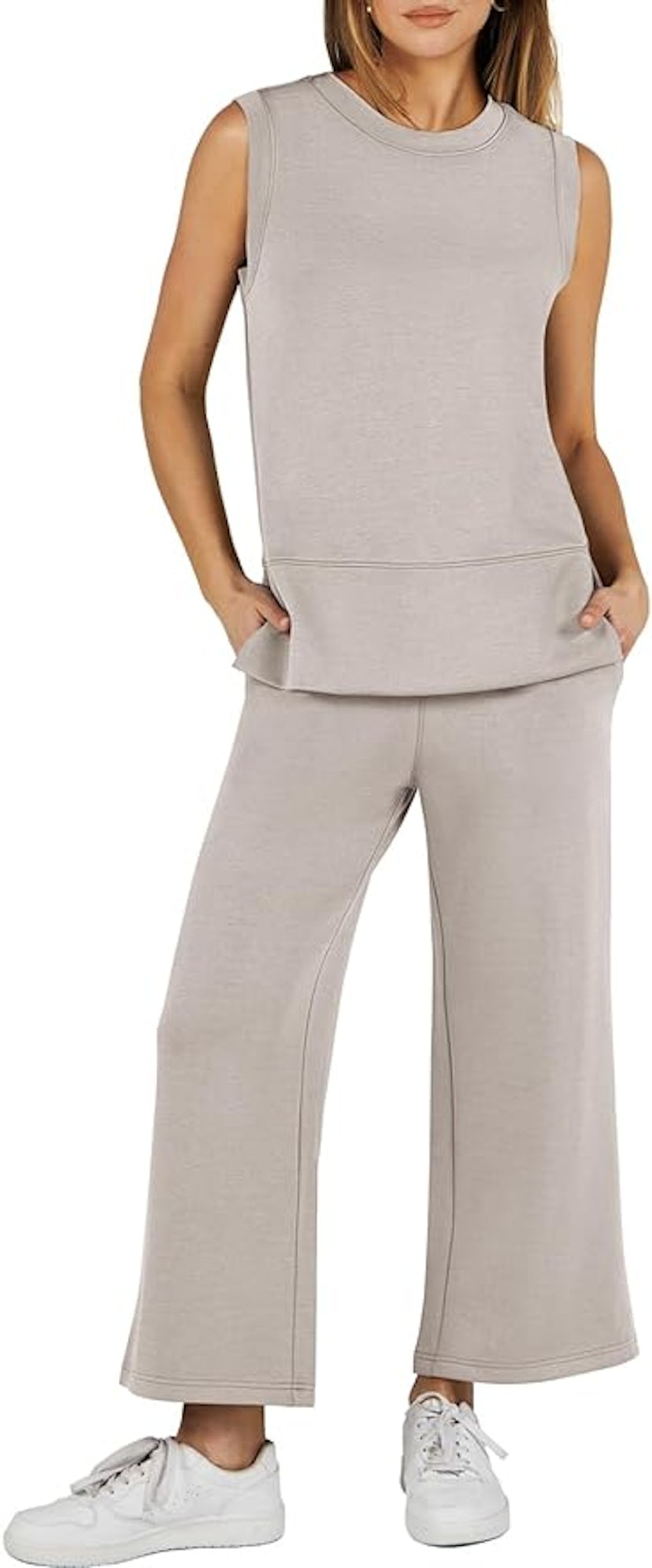 ANRABESS Sleeveless Wide Leg Lounge Set (2-Piece Set)